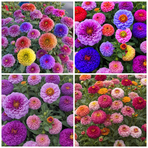 Wivolibe zinnia seeds in mixed colors for vibrant garden beds.