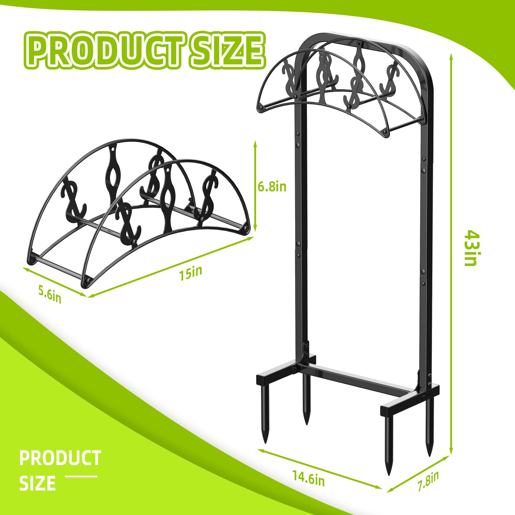 WiwiIron heavy-duty metal resists rust for long outdoor use.