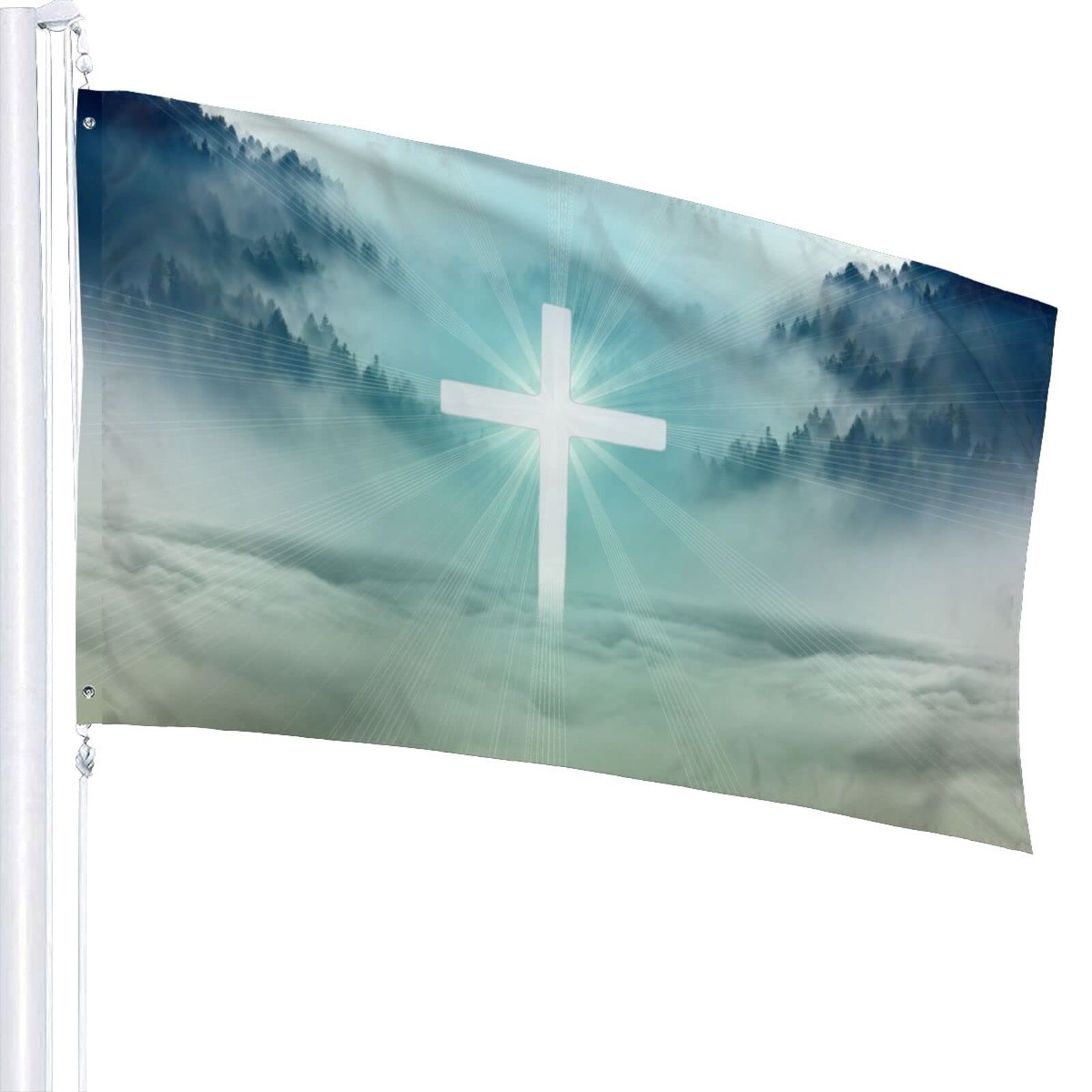 Wizfuyq cross-faith flag close-up shows bright color and fade resistance