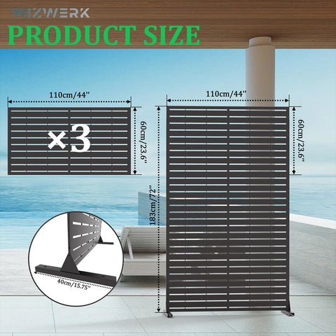 WIZWERK freestanding privacy panel with stand adaptable to various surfaces