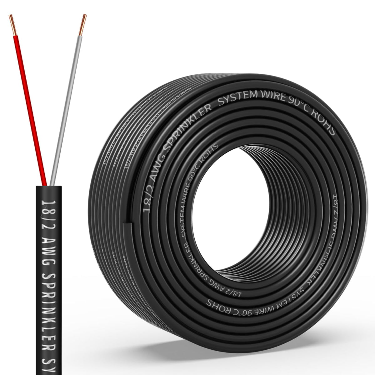 WJRZA 18/2 solid sprinkler wire coil for reliable irrigation wiring and quick installations