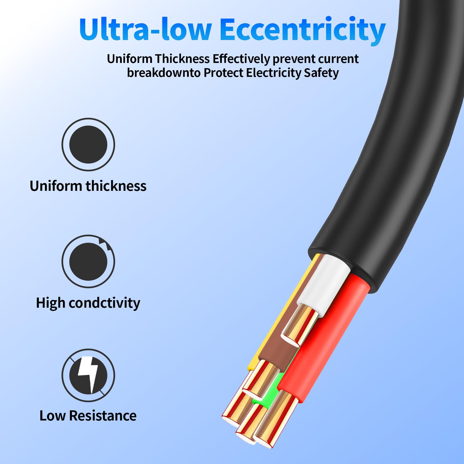 WJRZA 18-gauge five-conductor irrigation wire ideal for underground control system wiring.