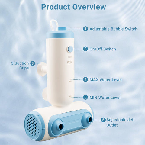 WJX universal-fit bath jet compatible with most standard tubs.