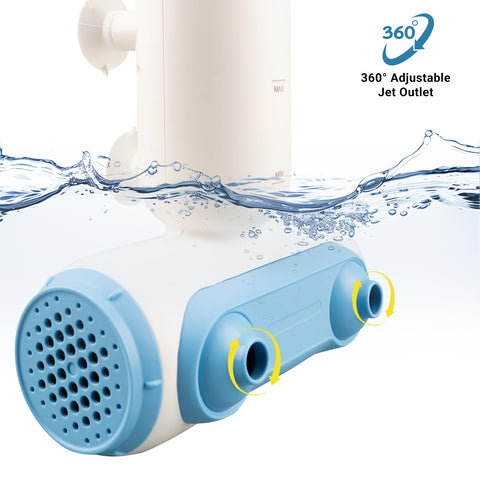 WJX upgraded secure suction base ensures firm tub attachment.