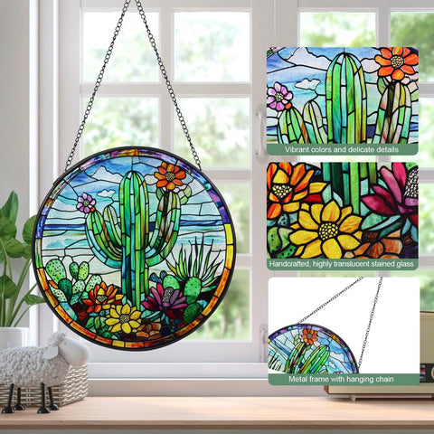 Wkyqes hand-painted stained glass suncatcher ideal for weddings and special occasions.