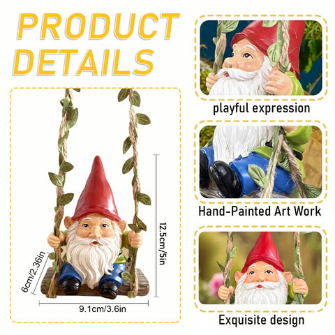 Wlcbomuoe weatherproof resin gnome stays vibrant outdoors, UV-protected for lasting color.