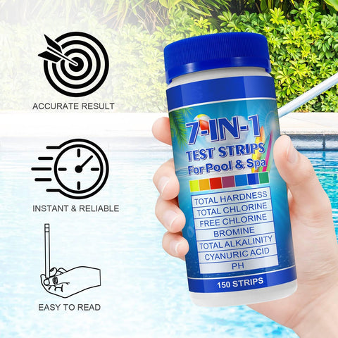 WLCTJIAYOU pool test strips 7-in-1 bottle-cap keeps strips fresh and ready