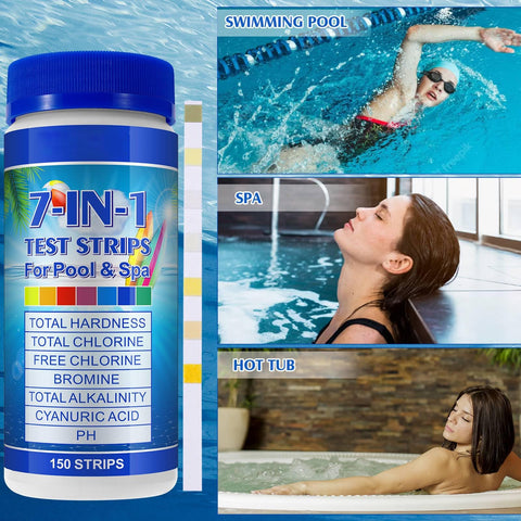 WLCTJIAYOU pool test strips 7-in-1 pack-storage portable kit for on-the-go care