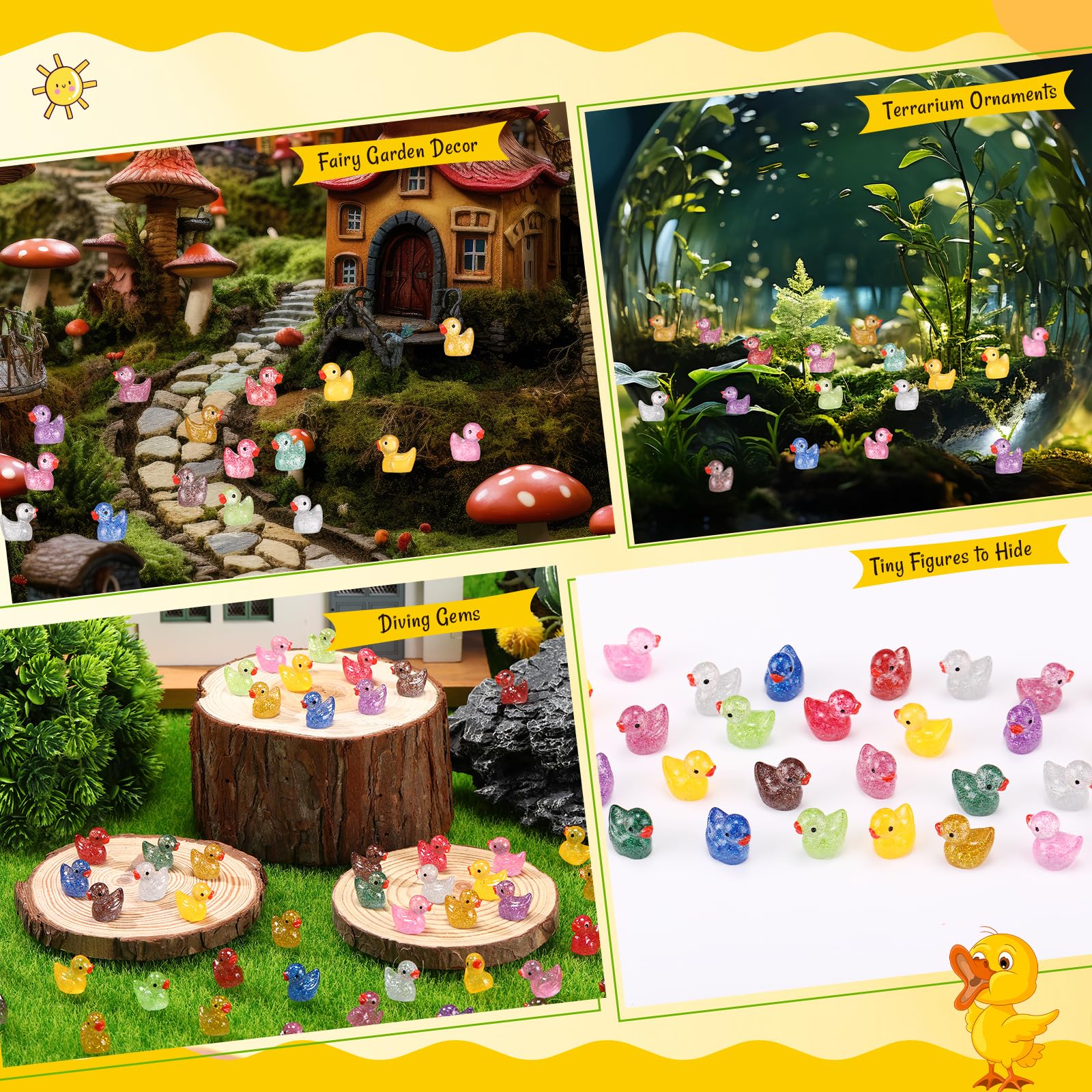 WLEAD fairy garden toppers glow with color and charm for outdoors.