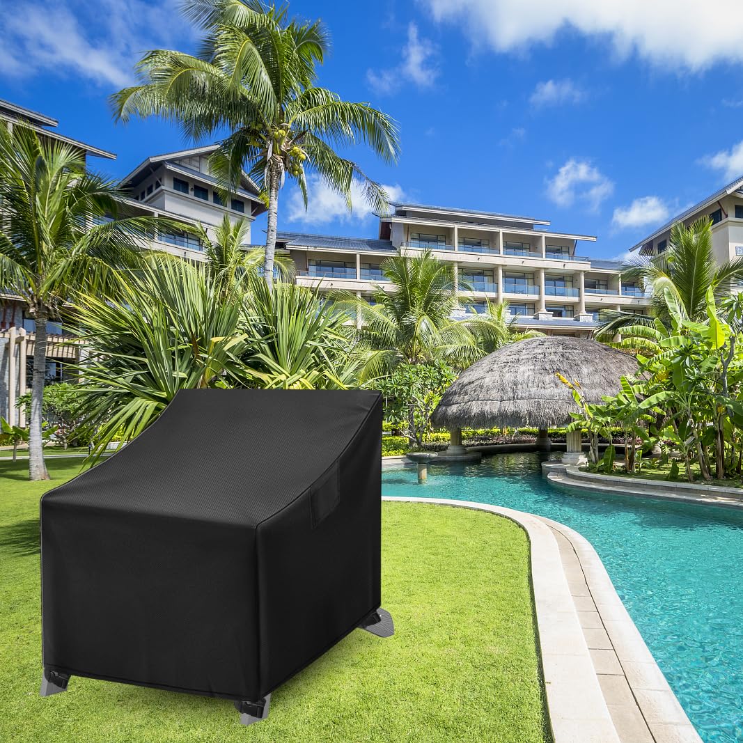 WLEAFJ two-pack Adirondack chair covers protecting outdoor furniture.
