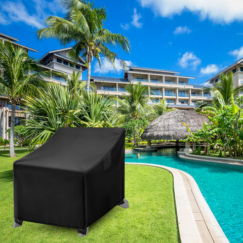 WLEAFJ two-pack Adirondack chair covers protecting outdoor furniture.
