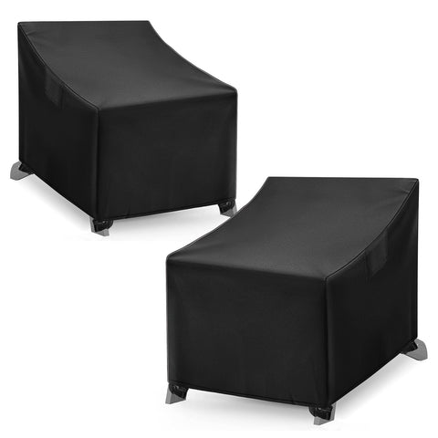 WLEAFJ Adirondack chair cover showing waterproof fabric protecting outdoor chair from rain and sun.
