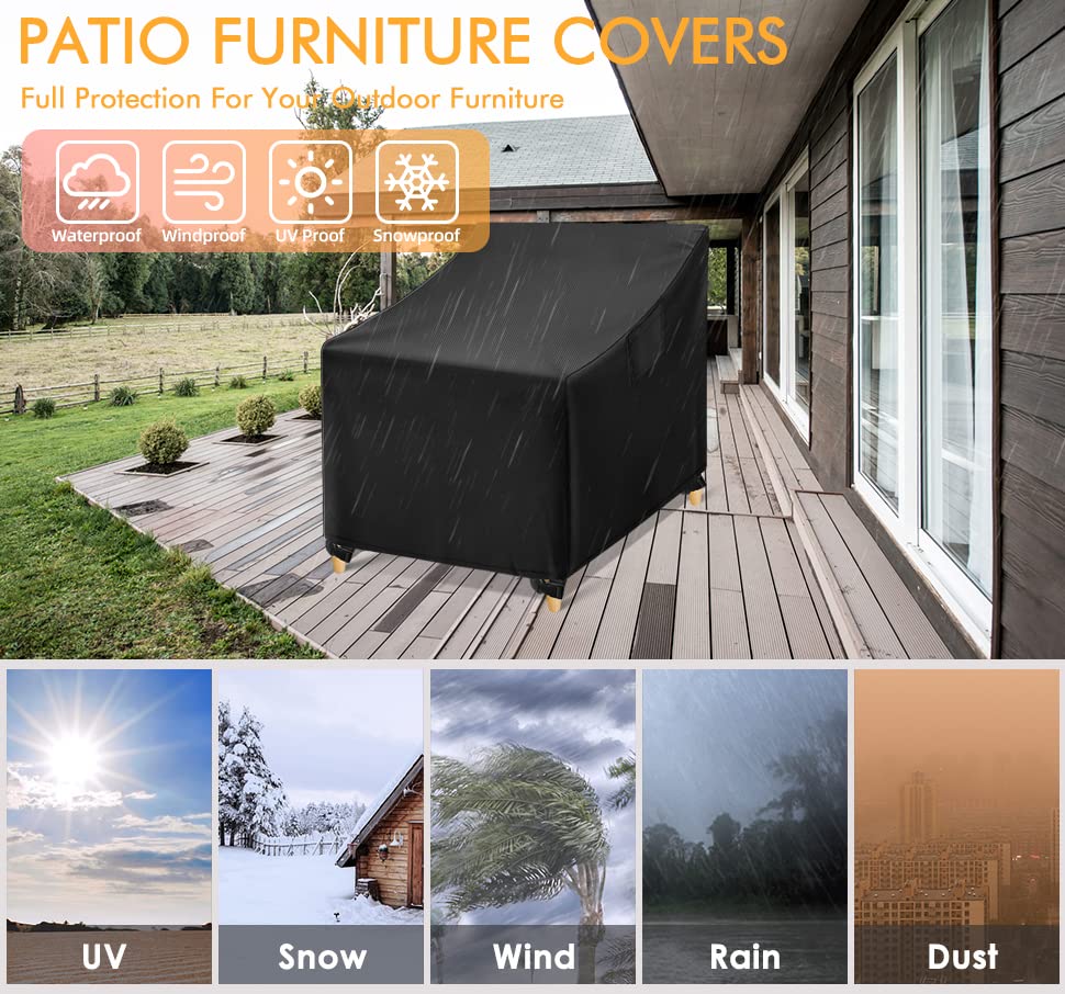 WLEAFJ outdoor chair cover is easy to install and remove for quick setup.