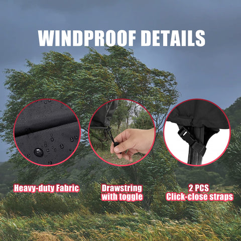WLEAFJ waterproof fire pit cover keeps moisture out during rain