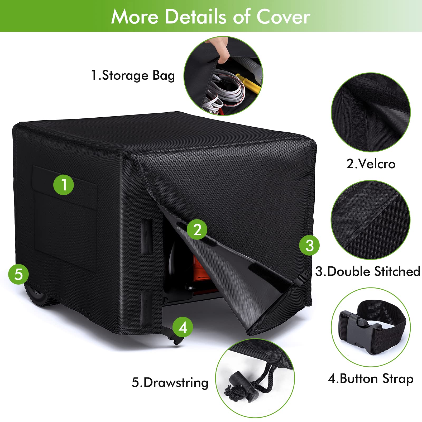 WLEAFJ large pocket keeps cords and small tools organized