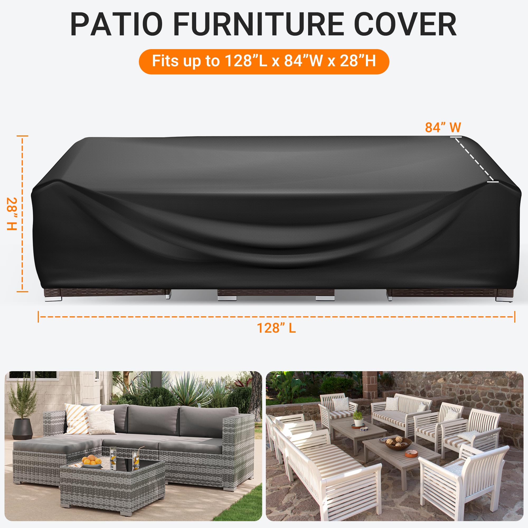 WLEAFJ heavy-duty outdoor table cover blocks moisture and UV rays for long-lasting furniture protection.