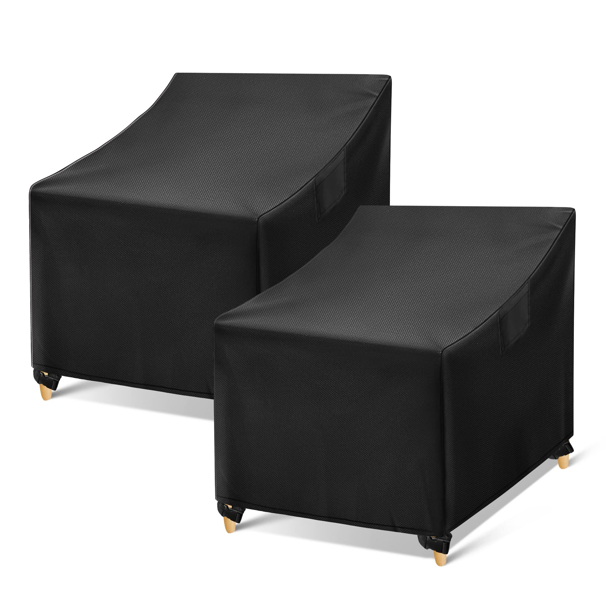 WLEAFJ outdoor chair cover front-angle view; protects 26x25x34 chair from rain.