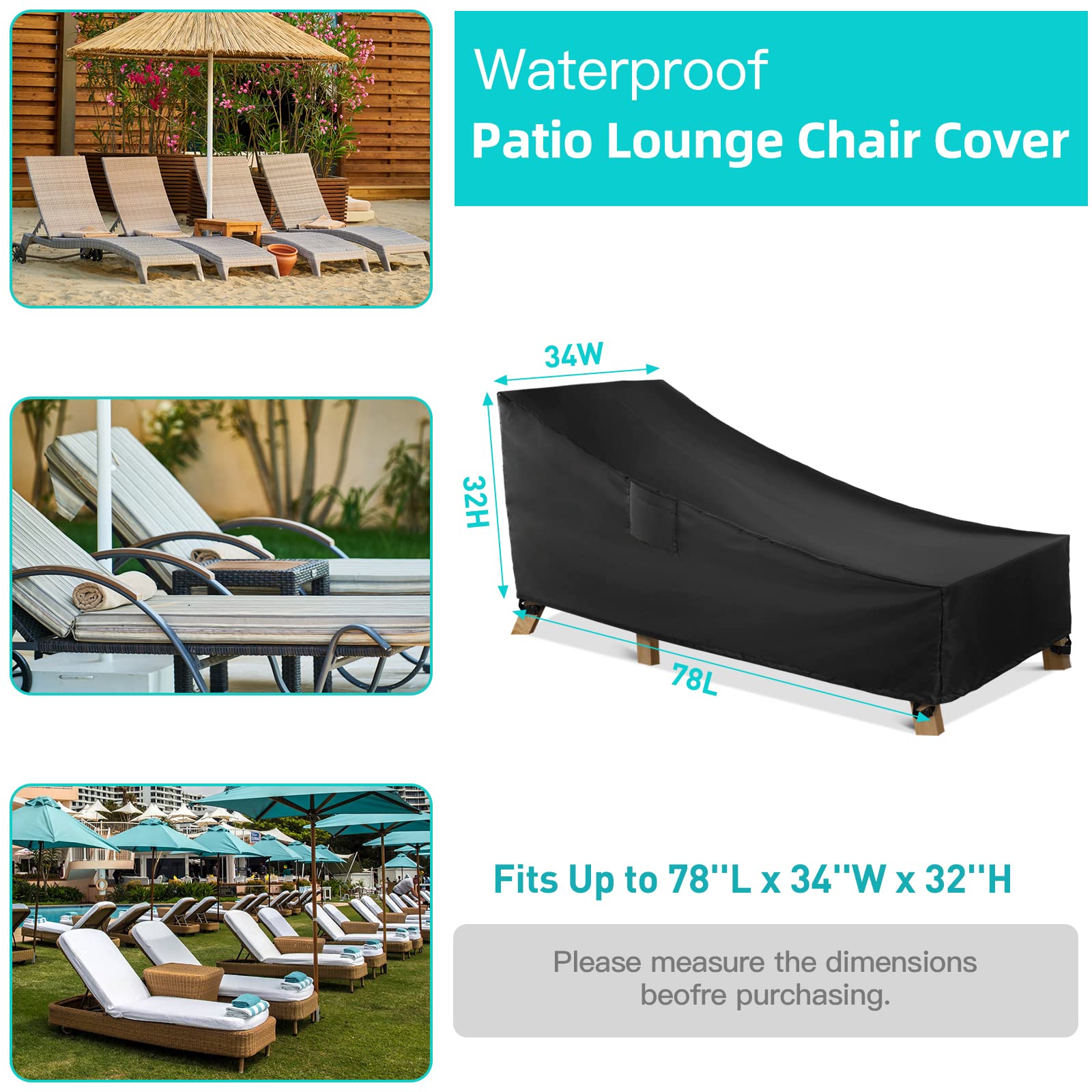 WLEAFJ cover with windproof straps stays secure during storms
