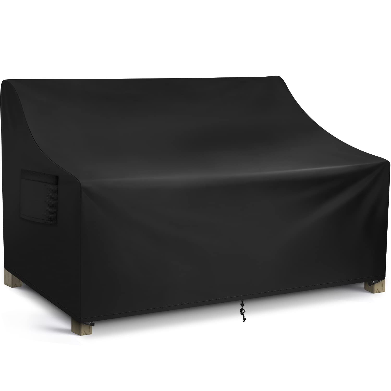 WLEAFJ patio sofa cover front view demonstrates a snug fit to protect against dirt.