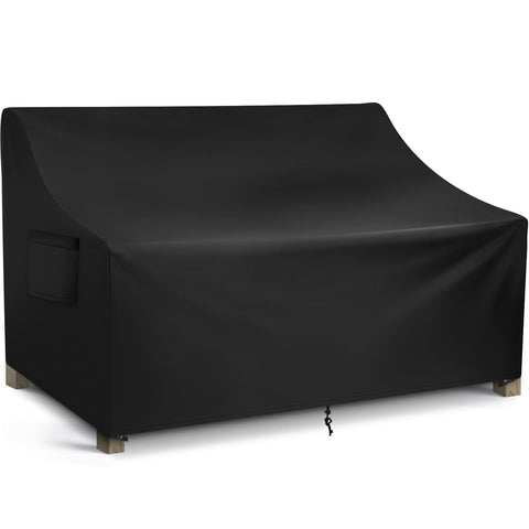 WLEAFJ patio sofa cover front view demonstrates a snug fit to protect against dirt.