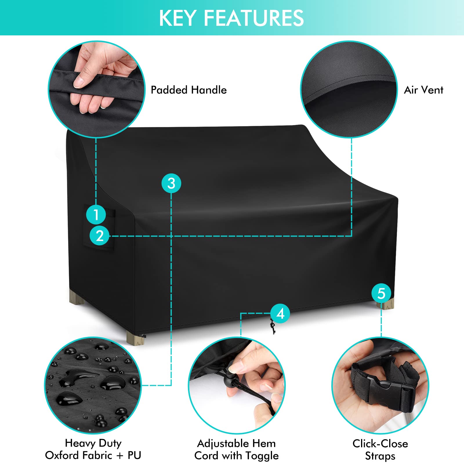 WLEAFJ Oxford fabric waterproof cover shows durable texture