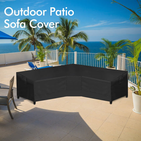 WLEAFJ black cover, versatile fit for most V-shaped sectionals.