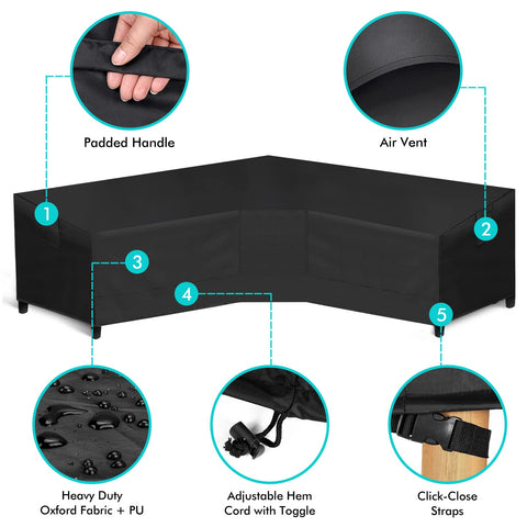 WLEAFJ waterproof fabric closeup, durable protection for outdoor lounge furniture.