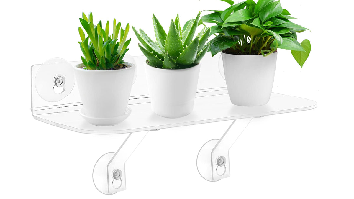WLGTYU 15-inch window shelf for plants with sturdy acrylic support