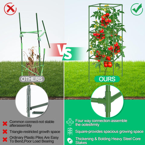WLLEYAY adjustable-height connectors let you customize cage height as plants grow.