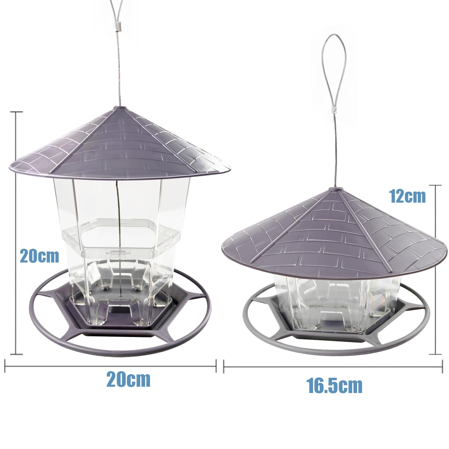 WLLKOO Bird Feeder drain tray keeps seeds dry during rain.