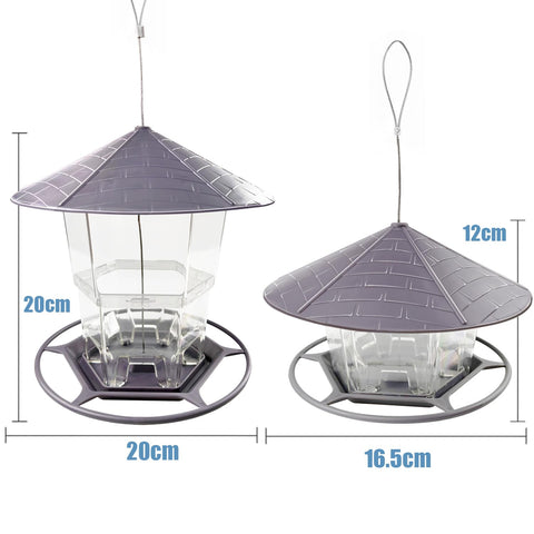 WLLKOO Bird Feeder drain tray keeps seeds dry during rain.