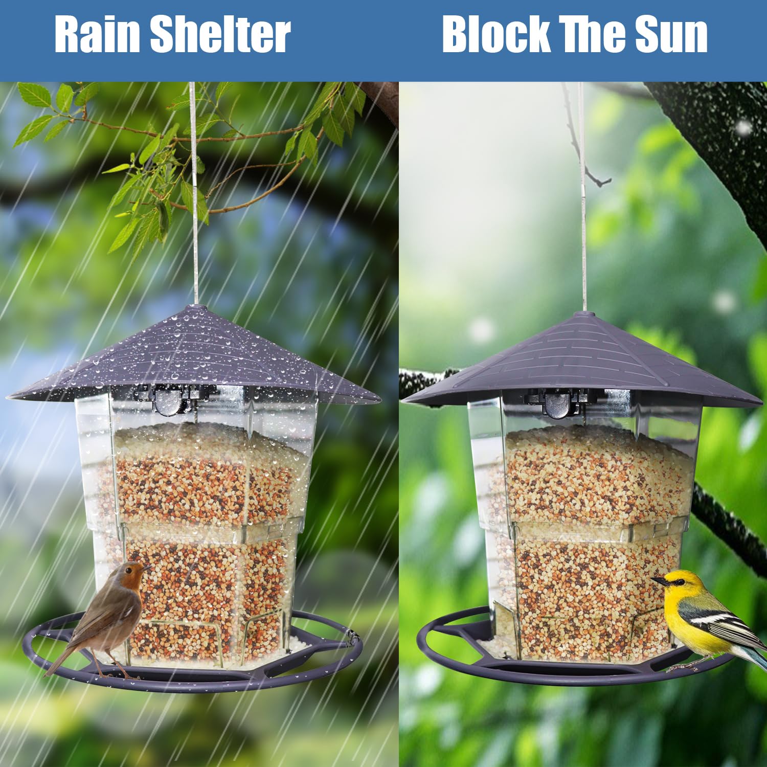 WLLKOO Bird Feeder easy-clean design simplifies garden maintenance.