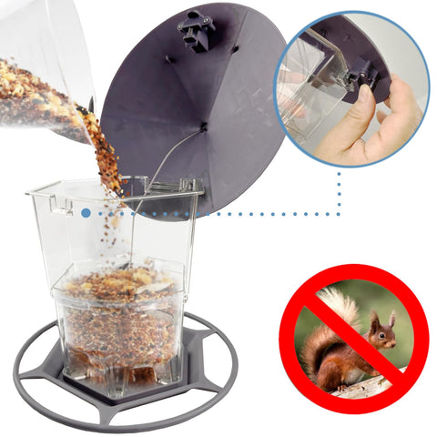 WLLKOO Bird Feeder wide mouth allows easy refills and cleaning.