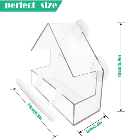 WLLKOO Window Bird Feeder seed tray view highlights simple refills and quick cleanup