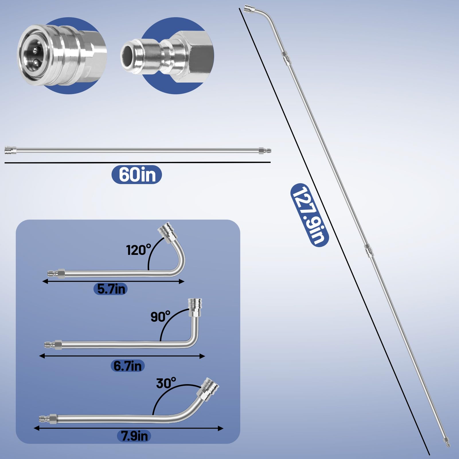 Wmnvshier nozzle tips set with six spray angles for versatile cleaning