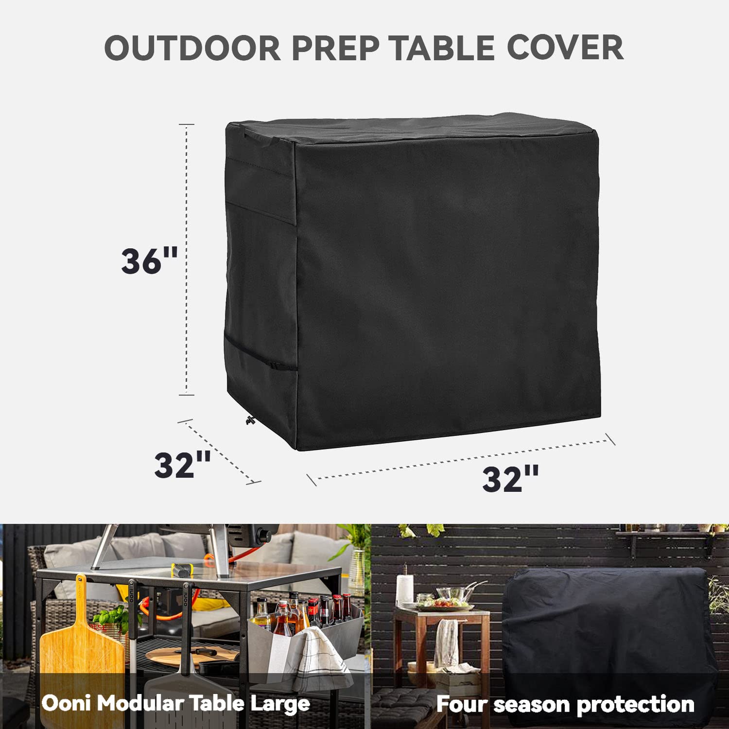 Wnanan pizza oven table cover with handles enables easy on-off for quick setup.