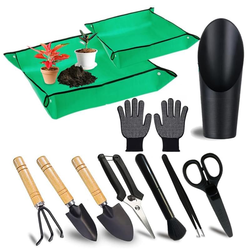 WNJ plant repotting mat foldable for indoor use protects surfaces from spills