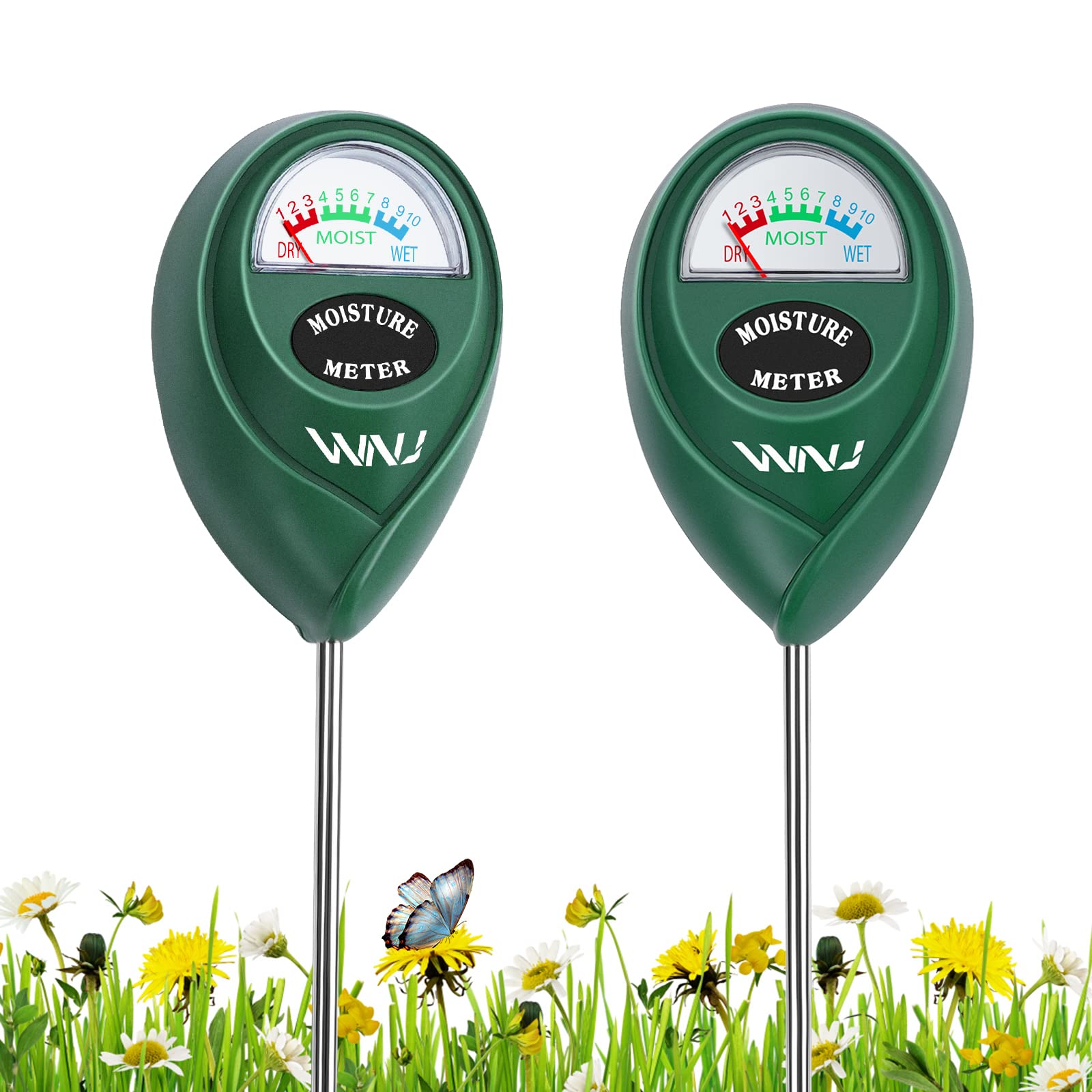 WNJ soil moisture meter dial for quick plant readings.