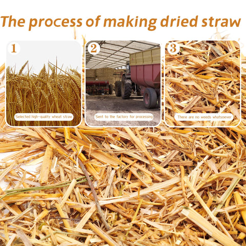 WNJ wheat straw compost material adds carbon rich bedding to piles.