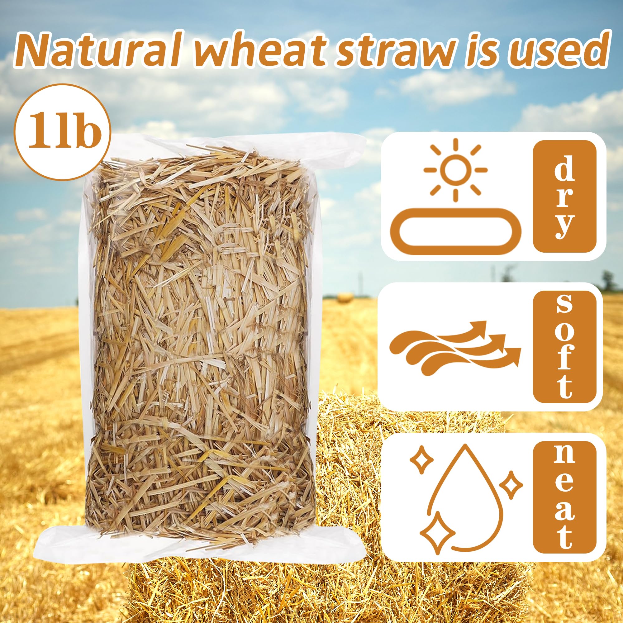 WNJ wheat straw landscaping decor adds natural texture to beds.