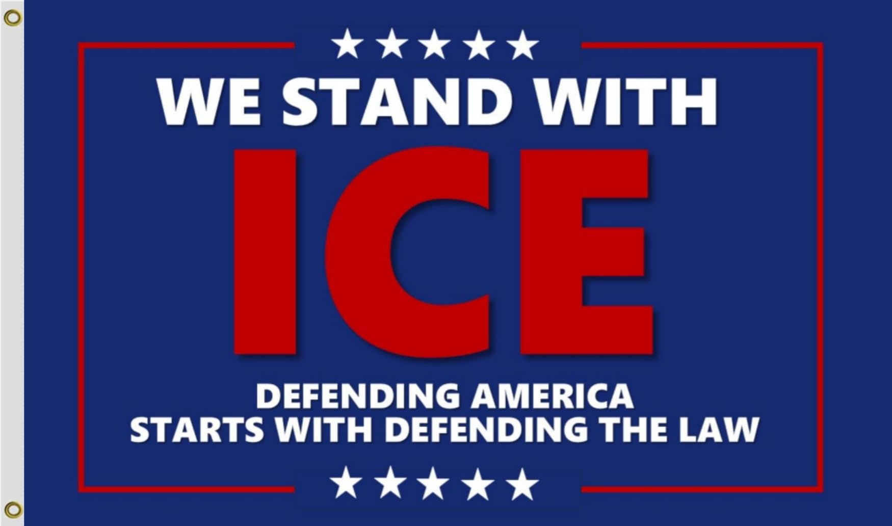 WNOHDSTT We Stand With Ice flag 3x5ft with vibrant print for outdoor display