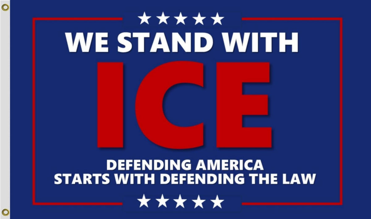 WNOHDSTT We Stand With Ice flag 3x5ft with vibrant print for outdoor display