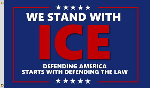 WNOHDSTT We Stand With Ice flag 3x5ft with vibrant print for outdoor display