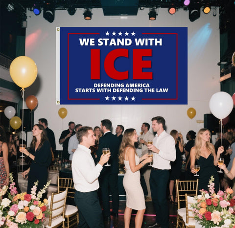 WNOHDSTT We Stand With Ice flag suitable for indoor and outdoor use