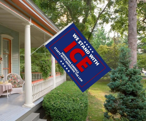 WNOHDSTT We Stand With Ice flag showing vibrant print and crisp colors
