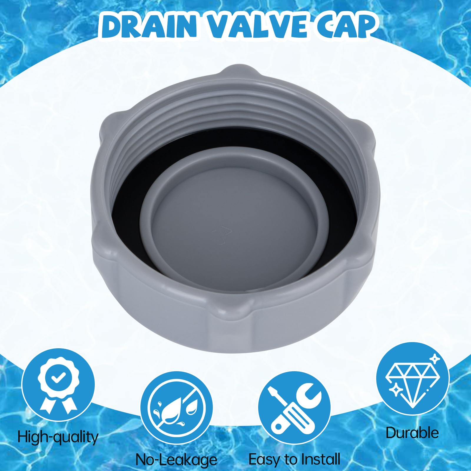 Wnzary drain valve cap installation—tool-free, quick securement for leak-free operation.