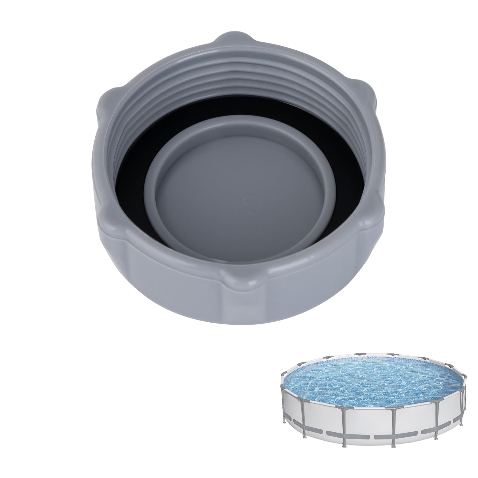 Wnzary replacement drain valve cap for Bestway pools with grey finish prevents leaks.