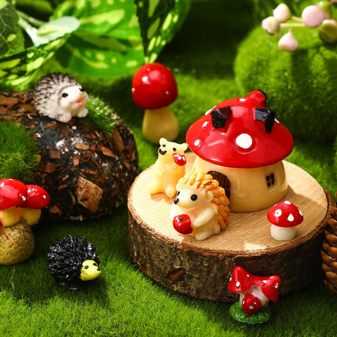 Woanger mushroom miniature figurine for outdoor garden decor and charm