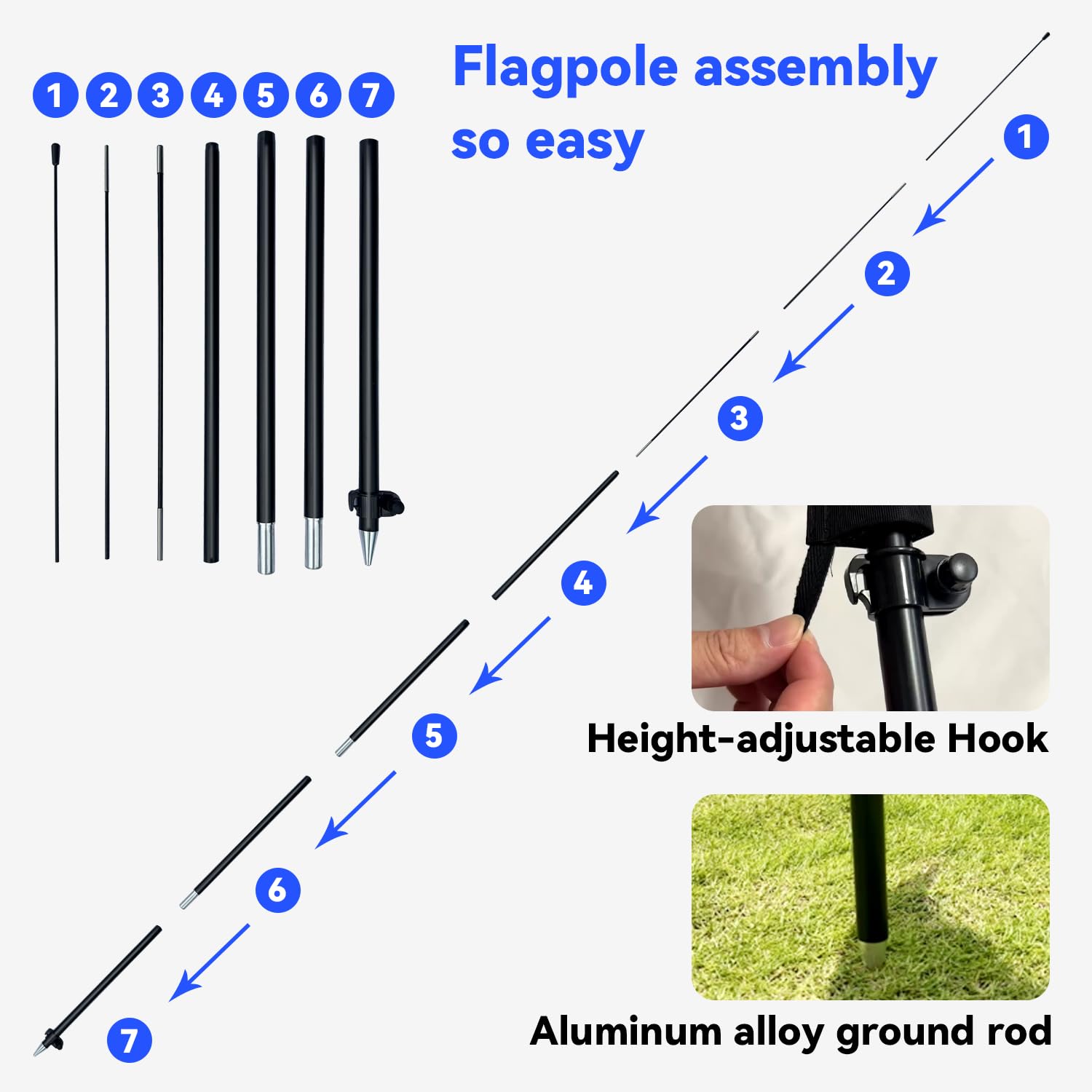 WOANIXY aluminum pole with fiberglass top delivers light, stable performance.