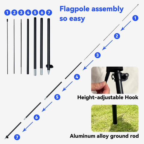 WOANIXY aluminum pole with fiberglass top delivers light, stable performance.